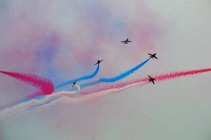 The Red Arrows at a previous display in Torbay