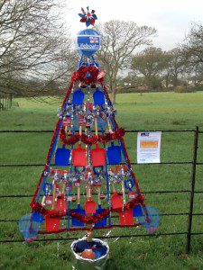 The Christmas Tree entry at A La Ronde designed by shop volunteers  Photo Credit: Exmouth RNLI