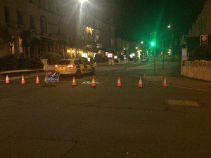 Police have closed part of Belgrave Road