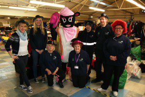 Barbara the Sheep and the team at the Newton Abbot Distribution Centre
