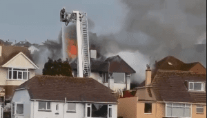 Fire crews are tackling the blaze