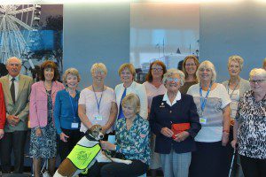 Some of the volunteers who attended the tea party with Mairead McAlinden (Chief Executive at South Devon Healthcare NHS Foundation Trust) 