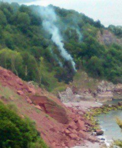 The fire above Oddicombe beach