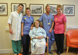 Left to right – Daniele Fonte, Vera Duse, patient Lily Hughes, Joshua Pajuelo and Tracey Collins