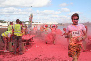 Adding some colour to Paignton beach