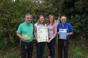 From left to right: Steve Probert, Whitehill Country Park Maintenance & Grounds Assistant, Claire Jeavons, Beverley Holidays Marketing Director, Katy Lamsin, Whitehill Country Park Director, and Ed Weller, Beverley Holidays Green Leader. 