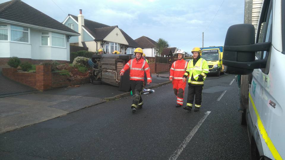 Emergency services at the scene of the collision