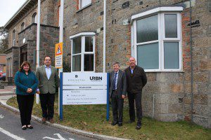 Cllr Karen Pringle, Mark Edworthy, Cllr Mike Saltern, Jon Samuels next to partner’s sign.