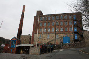 Jon Samuels, Cllr Mike Saltern, Mark Edworthy, Cllr Karen Pringle in front of the mill.