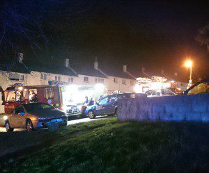 The scene last night in Oxenham Green