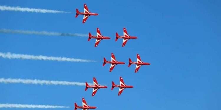 RAF Red Arrows, Typhoon, and Battle of Britain Memorial Flight ...